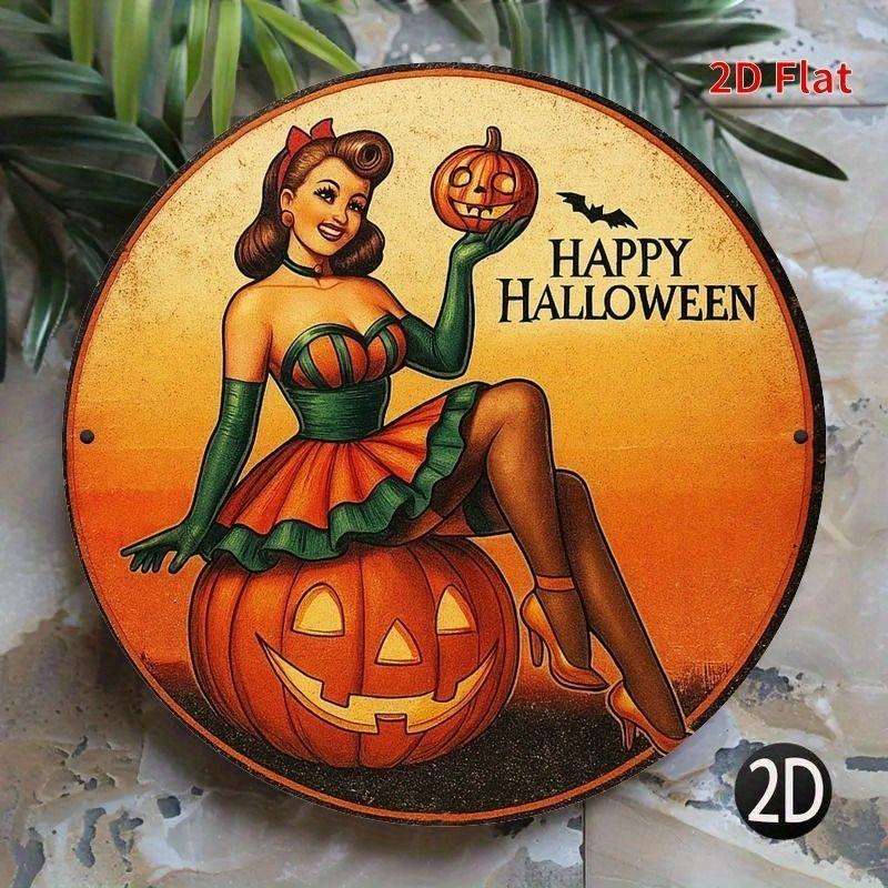2D Flat Hanging Decorative Metal Sign Hand Painted Art
