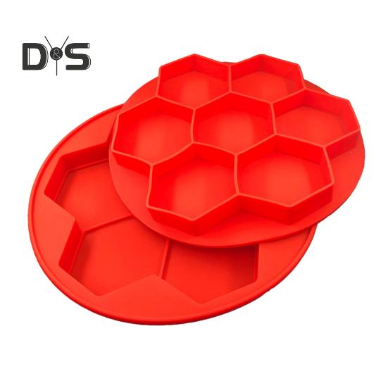 1/2 piezas de silicona para hacer hamburguesas, recipiente para congelador, molde antiadherente para prensar hamburguesas para salchichas, carne de res, forma hexagonal, accesorio para parrilla sin BPA