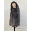Haining fur winter new warm fur vest women's medium and long slim imitation fox fur coat