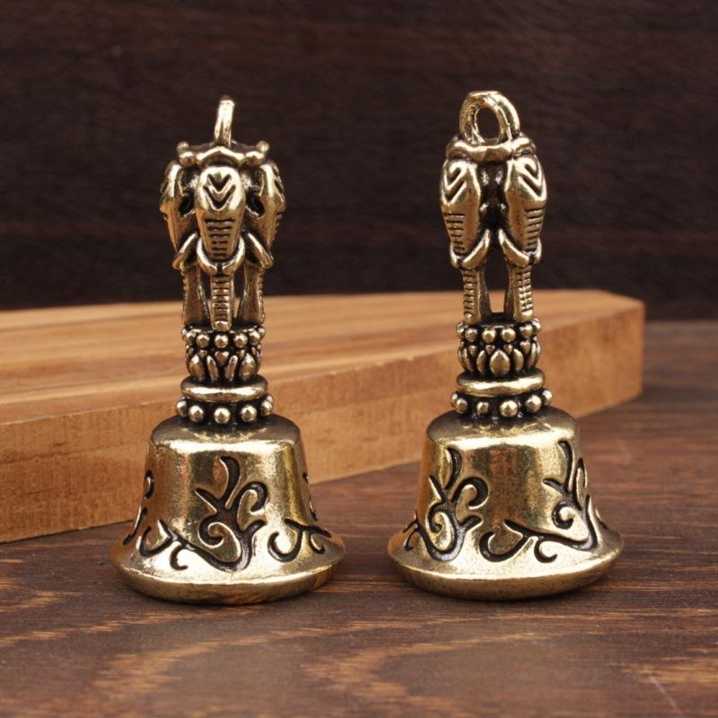 Tibetan Bronze Bell Antique Bell Christmas Tree Pendant Brass Handicraft Magic Bell Wind Bell Shui Feng Bells For Decoration