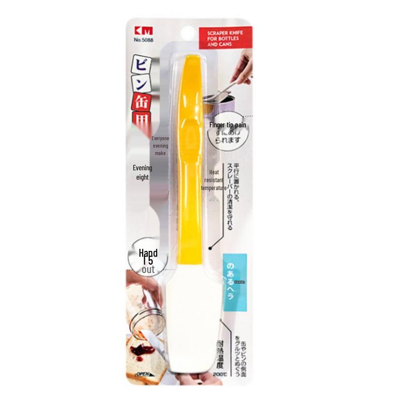 

High-Temperature Silicone Spatula and Cake Cream Scraper with Pull Tab Opener жовтий