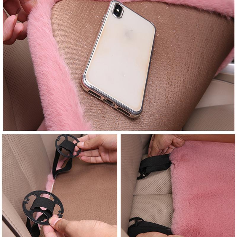 Faux Rabbit Fur Fluffy Car Seat Cushion Warm Thicken Winter Car Seat Cover Anti-slip General Without Backrest Car Protection