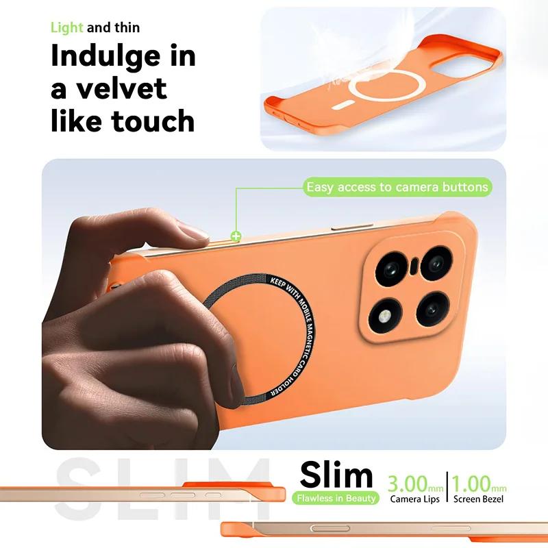 Hochwertige, ultradünne, rahmenlose Hülle für Magsafe für OnePlus 15, magnetisches kabelloses Laden, matte Linsenabdeckung, stoßfeste Hülle