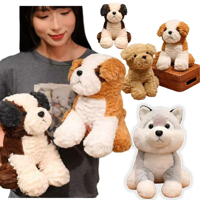 Wholesale 26cm Super Soft Saint Bernard Husky Teddy Dog Plush Toy Cute Animal Pillow Creative Home Decor Birthday Christmas Gift