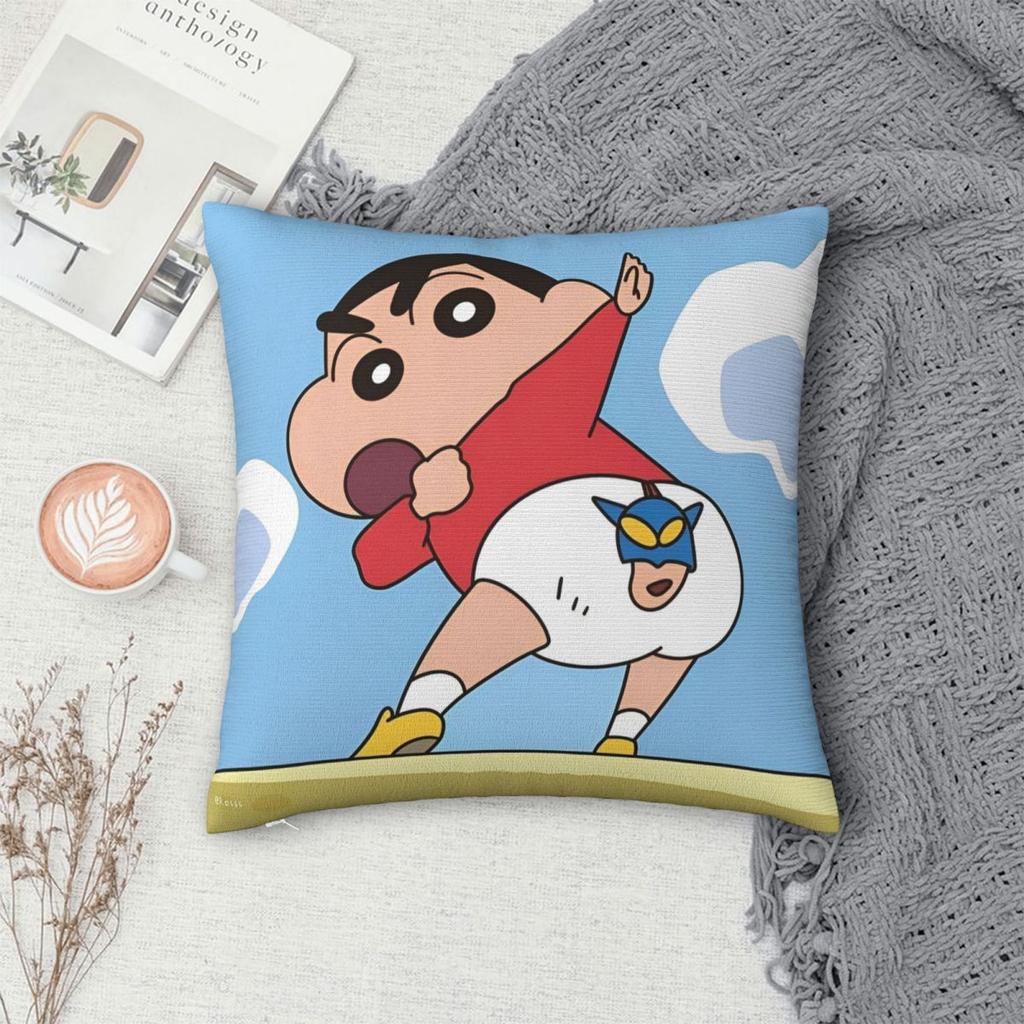Crayon Shin-Chans Cartoon Anime Pillowcase Merch Soft Cushion Cover Decor Throw Pillow Case Cover Sofa Multiple Sizes