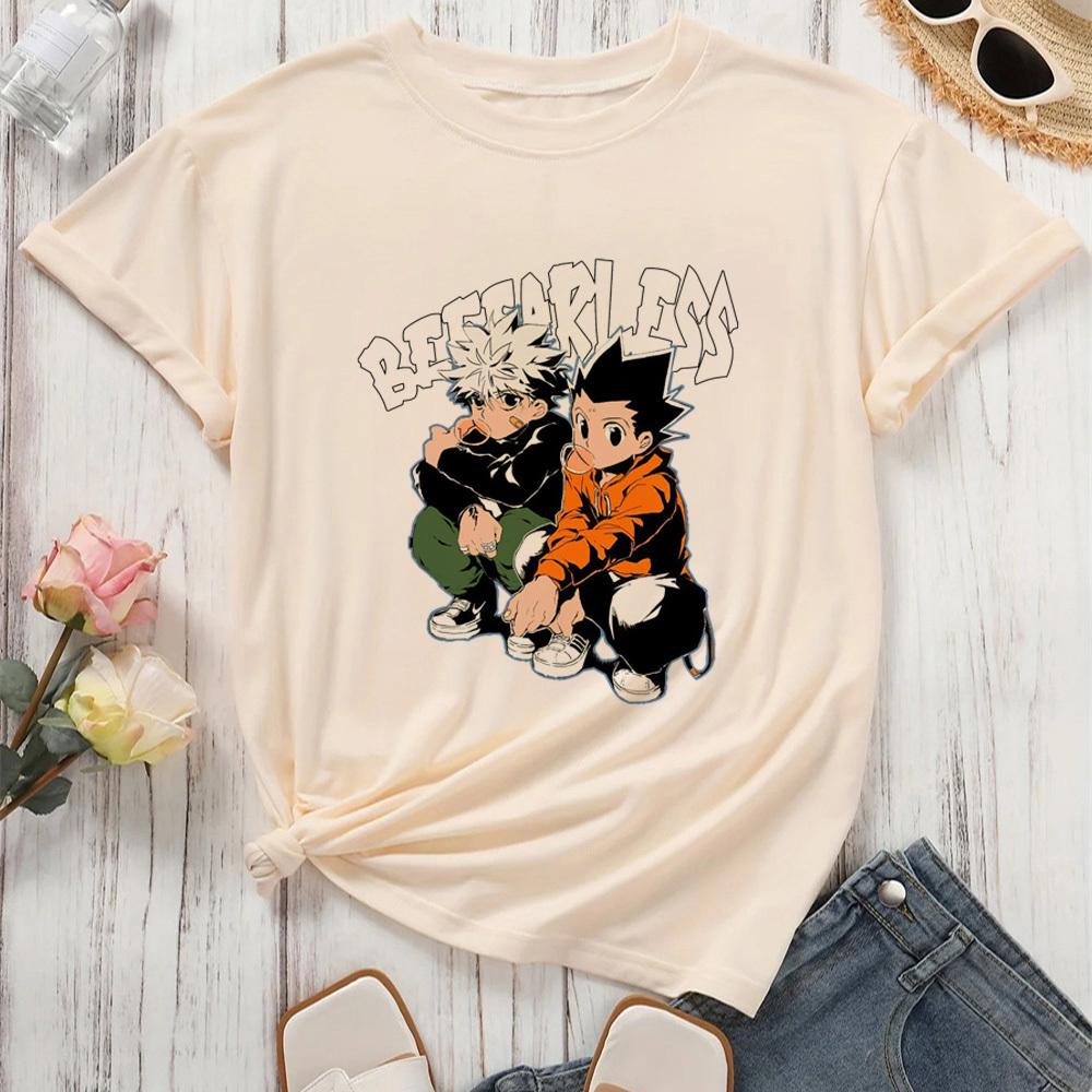 Hunter x Hunter Killua Zoldyck Hisoka Kurapika Gon t-shirt dam Gothic Universitet harajuku 2000-talet kawaii estetik Retro Grunge