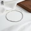 ORSA JEWELS Elegant Layered 925 Sterling Silver Chain Anklet for Women Summer Sexy Beach Foot Chain Ankle Straps Jewelry SA104