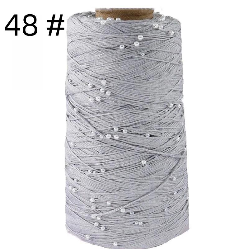 6 Ply Mercerized Cotton Thread + Pearl Hand Woven Pure Cotton Fine Wool Thread Crochet Thread Bead DIY Hand Woven