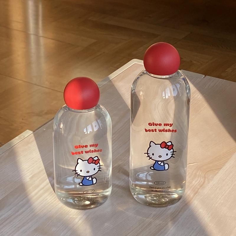 Verre Chat Kt Mignon, Borosilicate Élevé Résistant aux Hautes Températures Niche Nez Rouge Scellé Tasse à Eau Tasse de Voyage à Emporter en Voiture Cadeau