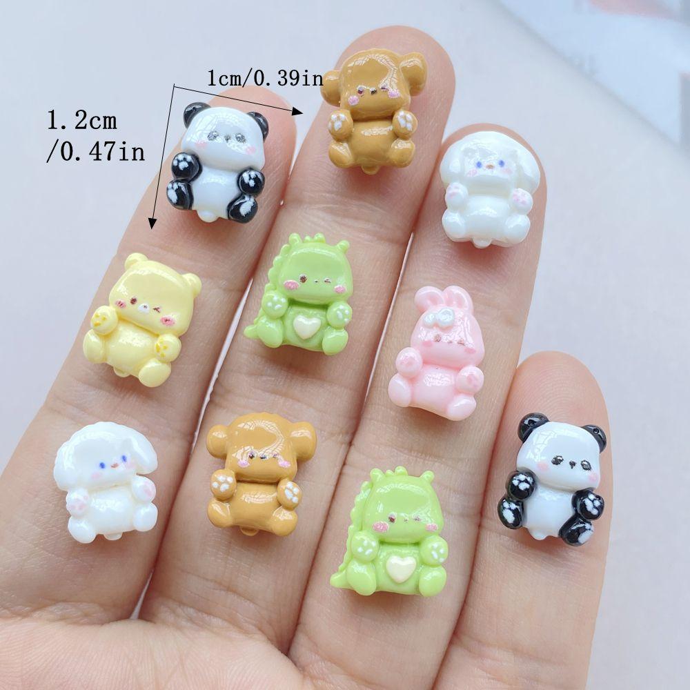 20Pcs New Cute Resin Cartoon Rabbit, Panda, Dog, Dinosaur Flat Back Scrapbooking DIY Jewelry Craft Decoration Accessories