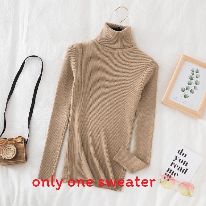 Elegant Knit Sweater For Women With High Neck Slim Fit Long Sleeve Casual Wear
