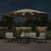 Umbrella with LED Lighting and Metal Pole 350 Cm Taupe