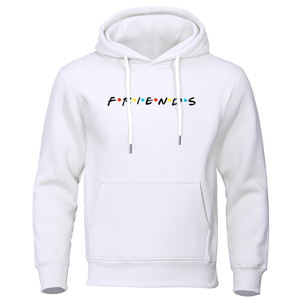 Friends Printed Funny Hoodie Men Fashion Casual Clothing Loose Oversized Hooded Personality Comfortable Sweatshirt Fleece Coats