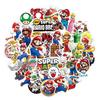 50 Super Mario Cartoon Stickers - Waterproof Decals for Suitcase, Laptop, or Guitar
