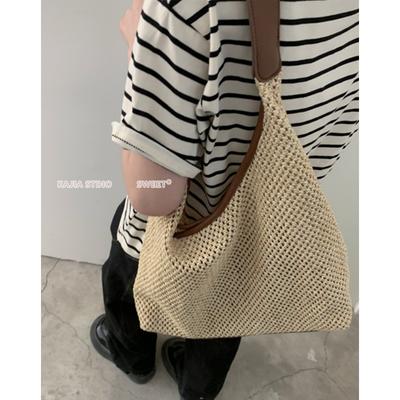Sacs tissés à la main pour femmes nouveaux sacs fourre-tout tendance sacs en paille sacs à bandoulière polyvalents grande capacité modèles tendance populaires