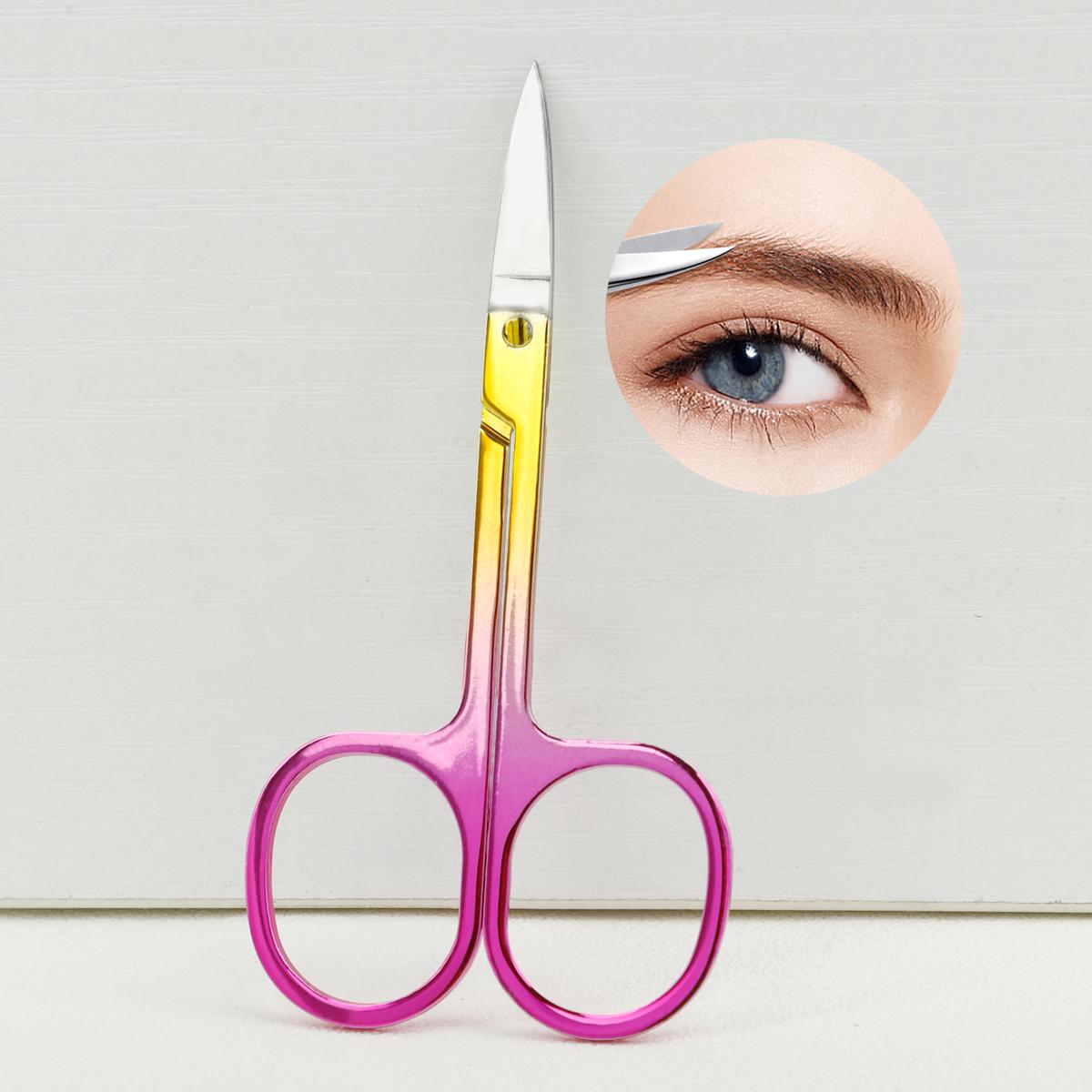 

Градиентный цвет инструменты для красоты нержавеющая сталь пинцет для бровей триммер для бровей бытовые ножницы для красоты маленькие ножницы