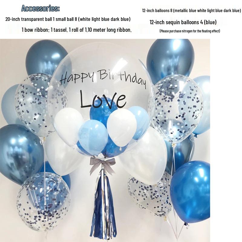 Creative Transparent Bobo Ball Holiday Balloon Set for Kids' First Birthday Party