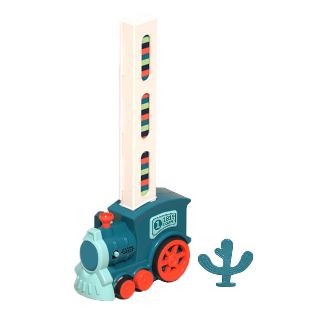 

80 шт. набор домино, игрушки, забавные автоматические укладки, строительные блоки домино, поезд (синий) синий