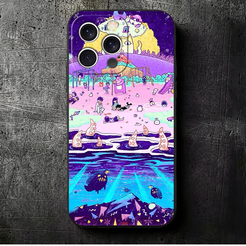 

O-Omori Cartoon Game Soft Phone Case for iPhone 16 16E 17 Air 15 Pro Max 14 Plus 13 Mini 11 12 7 Black Cover Back Shell iPhone 15 Plus