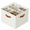 Cross-border Multi-functional Foldable Fabric Shoe Storage and Organizer Box with Lid