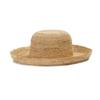 Spring and Summer New Foldable Dome Big Eaves Lafite Straw Hat Monochrome Plain Weave Spot Sunshade Outdoor Travel Trendy Hat