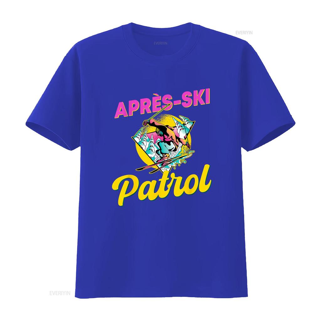 80s Retro Apres Ski Patrol Design 90s Skiing T Shirt Long or s Available vintage Washed Slightly homme Casual Versatile Stylish