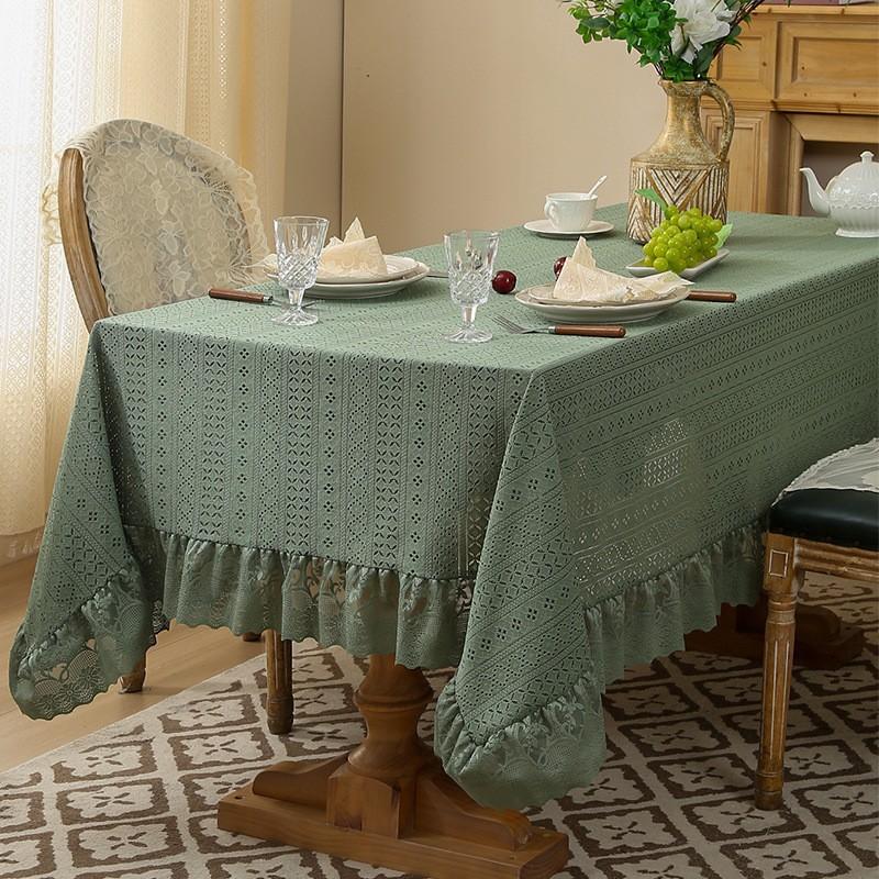 2025 New Square Decoration Table Cloth French Retro Lace Tablecloth Rectangle Dustproof Table Cover Luxury Retro Lace Tablecloth
