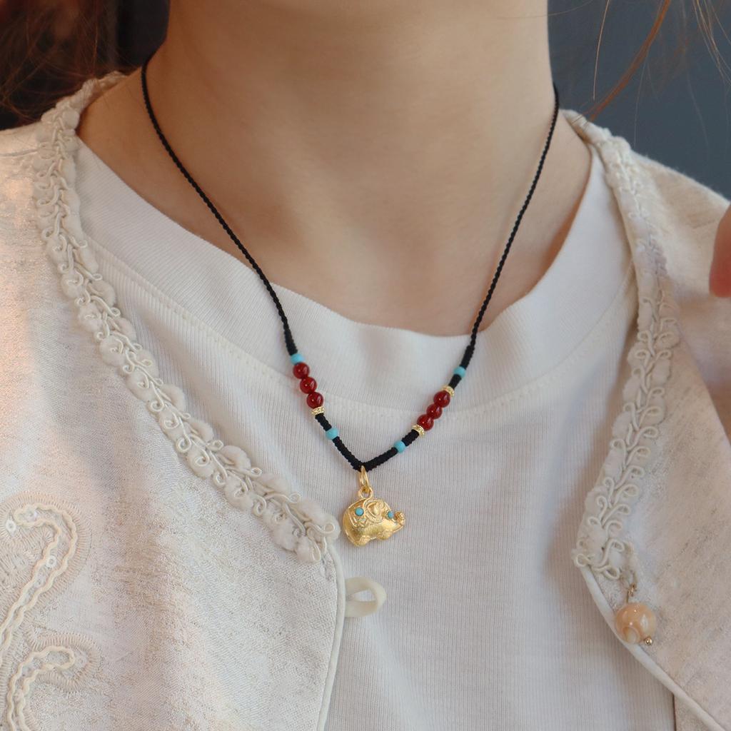 Natural Agate Light Luxury Necklace Fashion Women Daily Jewelry Lucky Gift