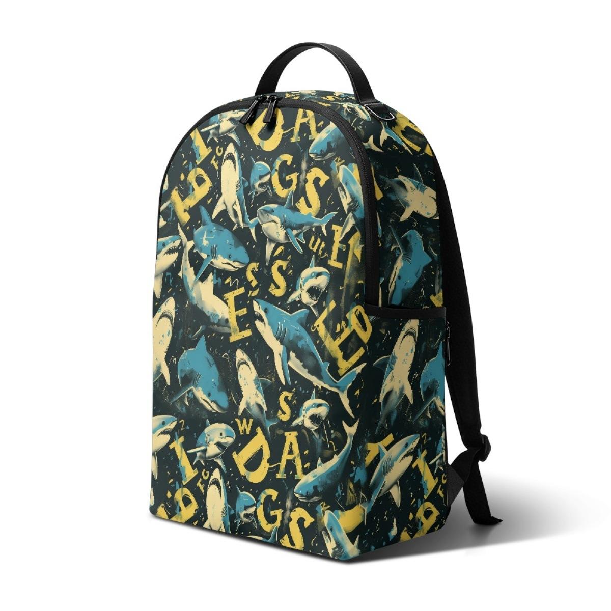 All-Print Backpack Sark Pattern Custom Hidden Pocket Street Trend Backpack