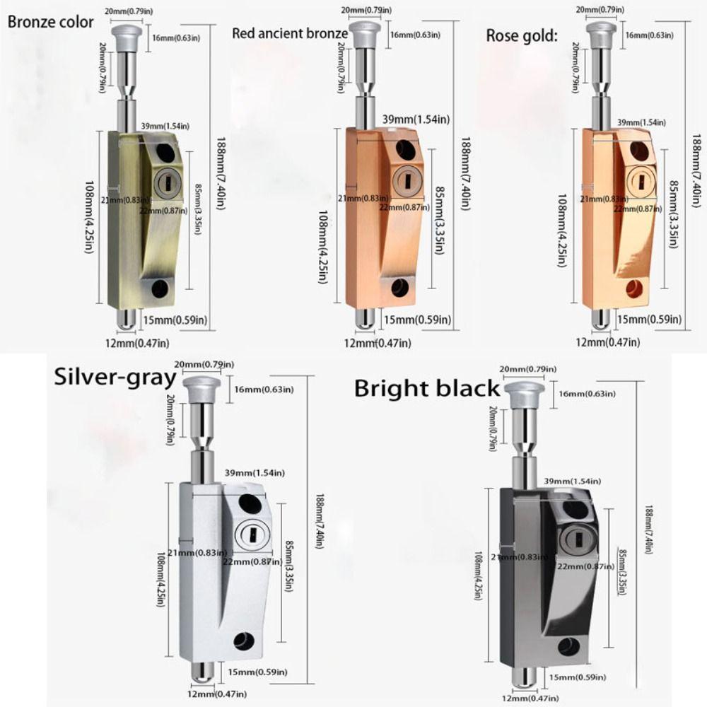 Aluminum Alloy Framed Door Lock Double Door Lock Revolving Lock Floor Bounce Door Lock Anti-Theft Mortise Lock Glass Door