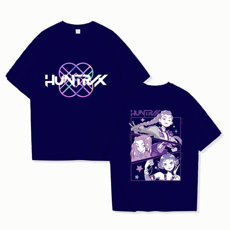 Kpop Dämonenjägerin Girlgroup Unisex Harajuku T-Shirt - Schmal geschnitten Hip Hop Stil Kurzarm Top