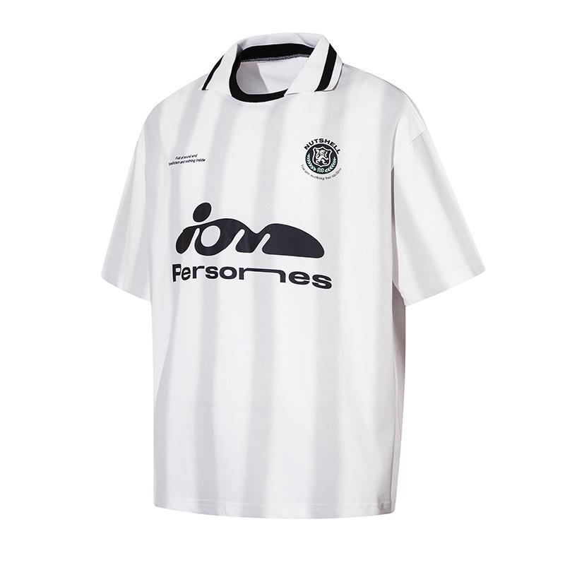 

Unisex Vintage High Street Striped Football Jersey T-Shirt S рожевий