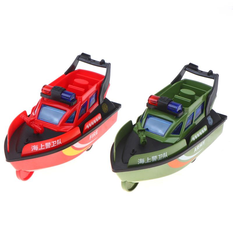Inertia Toy Boat Police Fire Patrol Ship Model Friction Powered Toy For Kids Boys And Girls Birthday Gifts