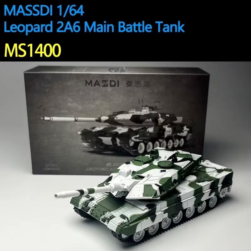 

MASSDI 1/64 Leopard 2A6 Main Battle Tank Alloy Military Model Car Ornament Souvenir Display Collection Hobby Gift