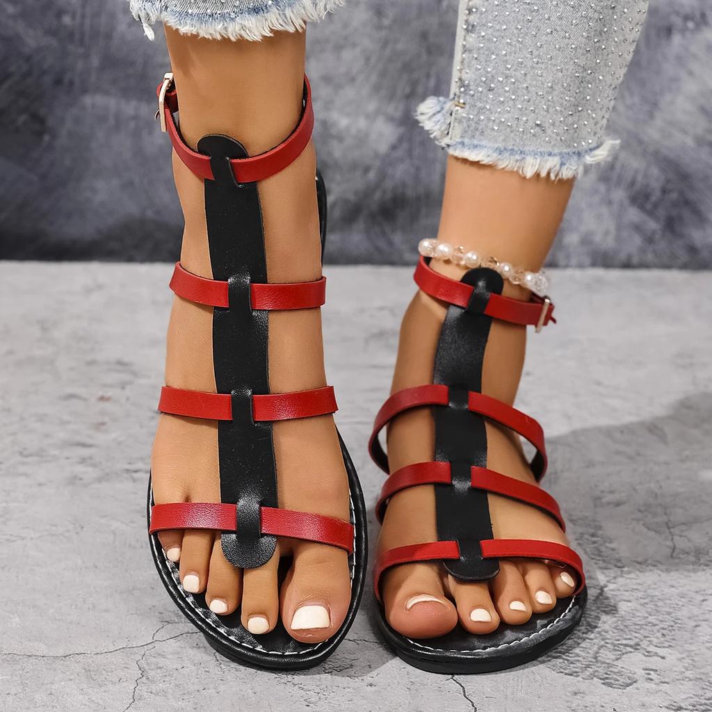 Fashion Retro Women Flat Sandals Leisure Roman Hollow Sandals Women 2025 New Luxury Anti-Slip Sole Shoes for Women Sandalias De Mujer