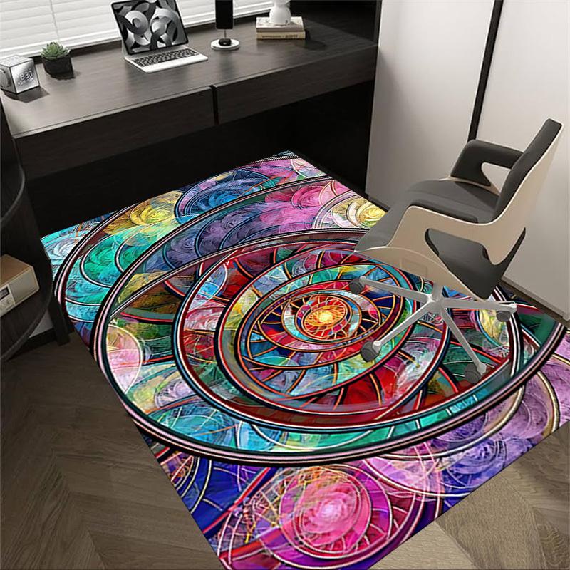 1PC Circles Patterns Extra Large Non Slip Floor carpet, Office, family, bedroom, Studio Large Area Rug Indoor Rugs, Vibrant Colors