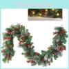Christmas Xmas 69ft Mantle Fireplace Arch Garland With Lights Battery Operated