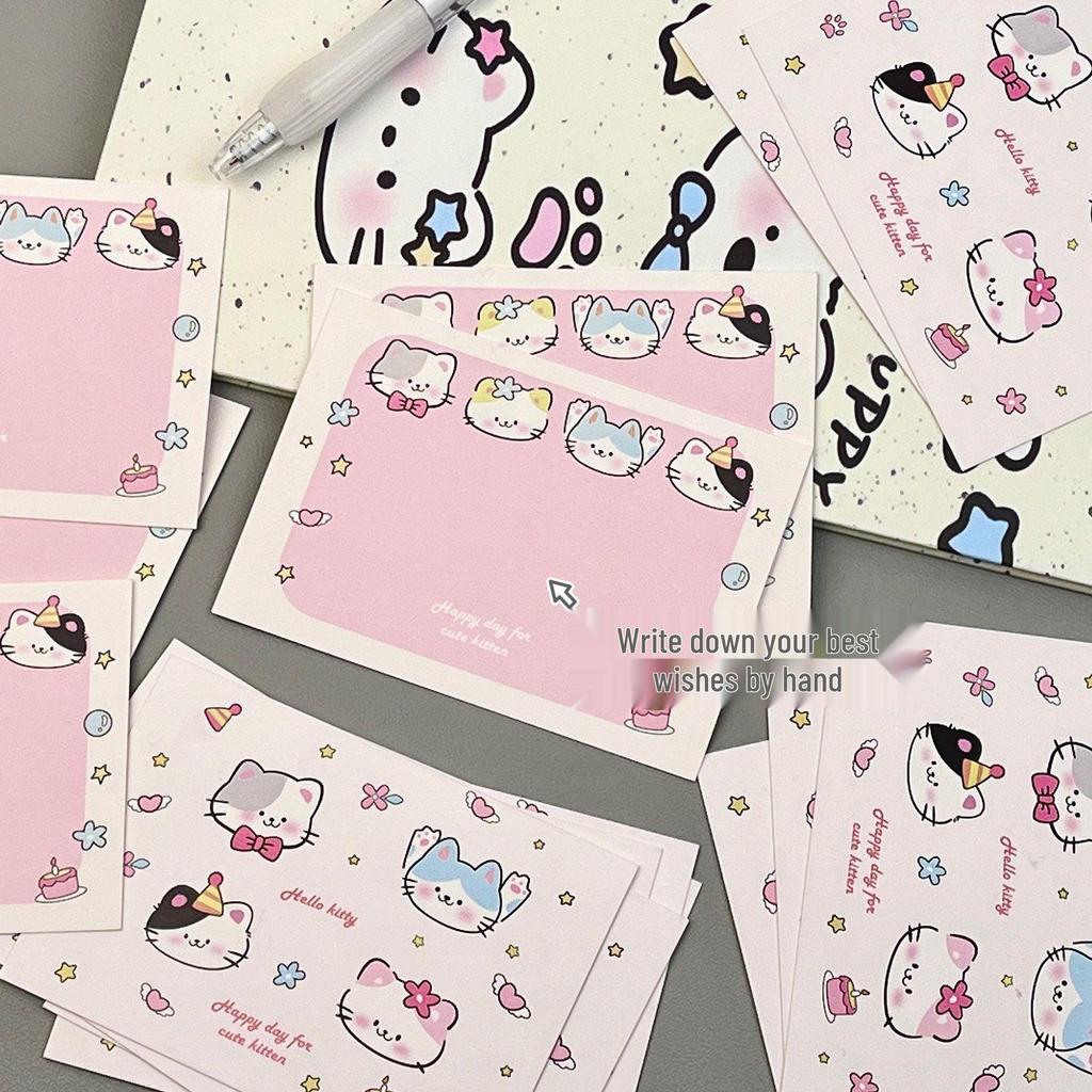 Creative Cartoon Cat Postcard: Cute Holiday Greeting Card