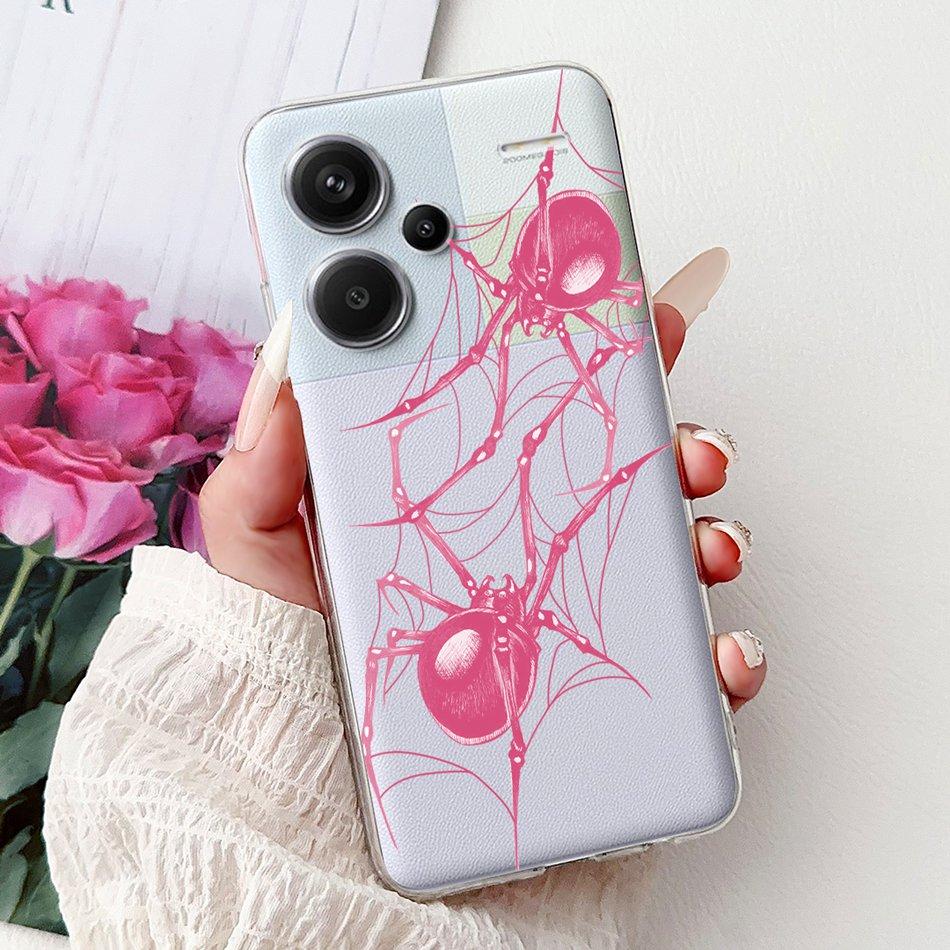 For Xiaomi Redmi Note 13 Pro Plus 5G Phone Case Redmi Note13 13 Pro 13 Pro+ 5G Elegant Floral Cat Soft Silicone Clear TPU Cases