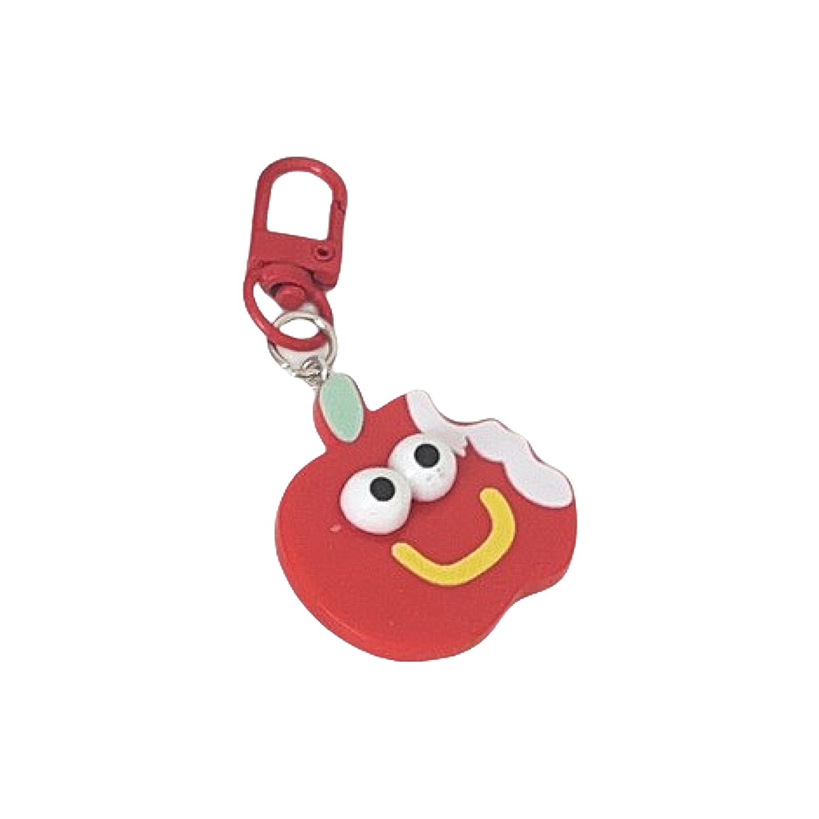 

Funny Face Cartoon Red Apple Keychain For Keys Bags Backpacks Cute Gift Idea Durable Plastic Key Ring With Playful Design 1