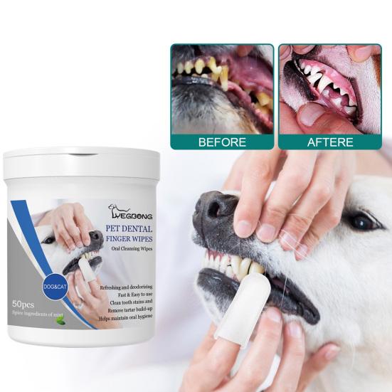 50 Stück/Dose Haustierpflegetücher, allergiefrei, nicht reizend, einfach zu verwenden, frei gebogen, Mehrzweck-Entfernung