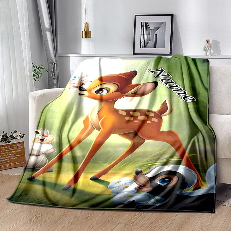 Custom 1pc Bambi Friends Adventure Blanket, Soft And Comfortable Blanket, Casual Warm, Camping Travel Blanket, Birthday Gift Q9103