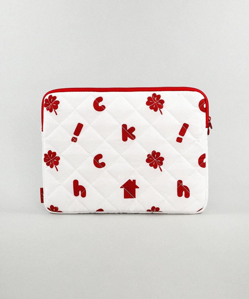 Kimhachan Padded Lucky Home Laptop Pouch - White