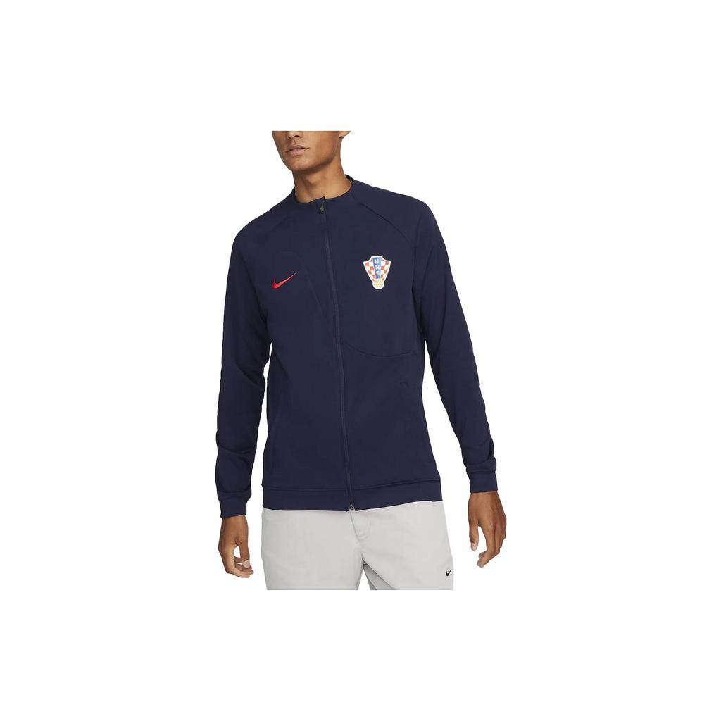 Nike Croatia Academy Pro Football Training Logo Print Zip-Up Casual Jacket Men Outerwear Navy-Blue DH4743-498