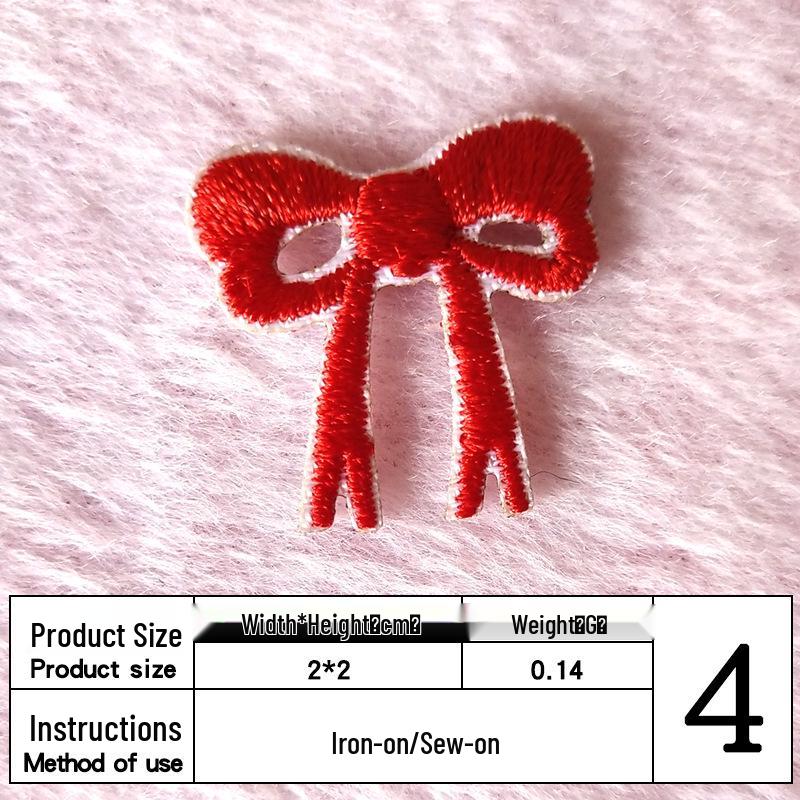 

Маленькая милая вышивка бантиком, термоаппликация из ткани для самостоятельного изготовления одежды и аксессуаров