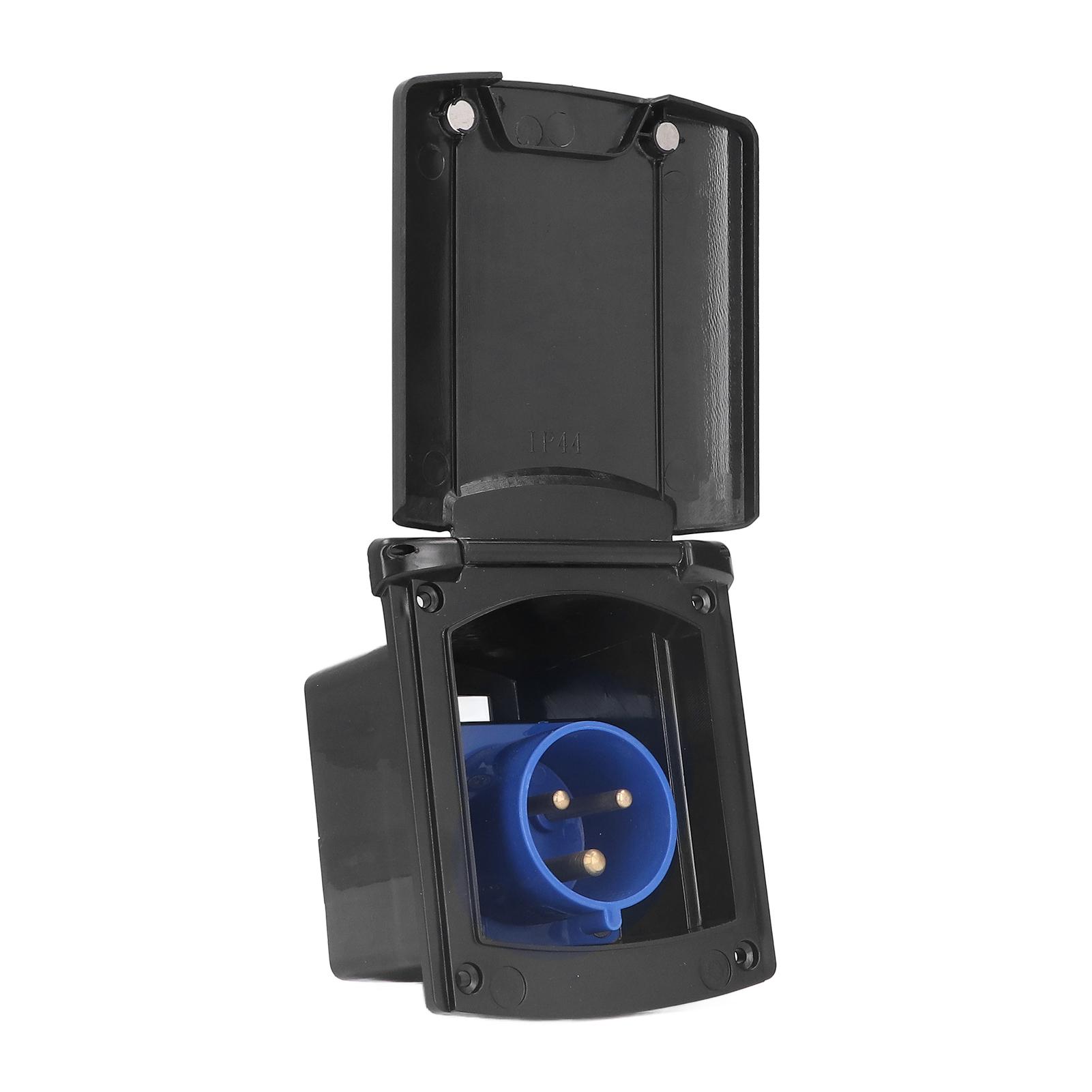 

32A 220V‑250V RV External Power Outlet Box 3 Pin Plug Socket Waterproof Embedded Mounting for Campers Trailer