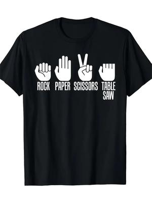 ROCK PAPER SCISSORS TABLESAW Print Mens Stylish Graphic Print TShirt  Comfortable Casual Wear with Eyecatching Designs