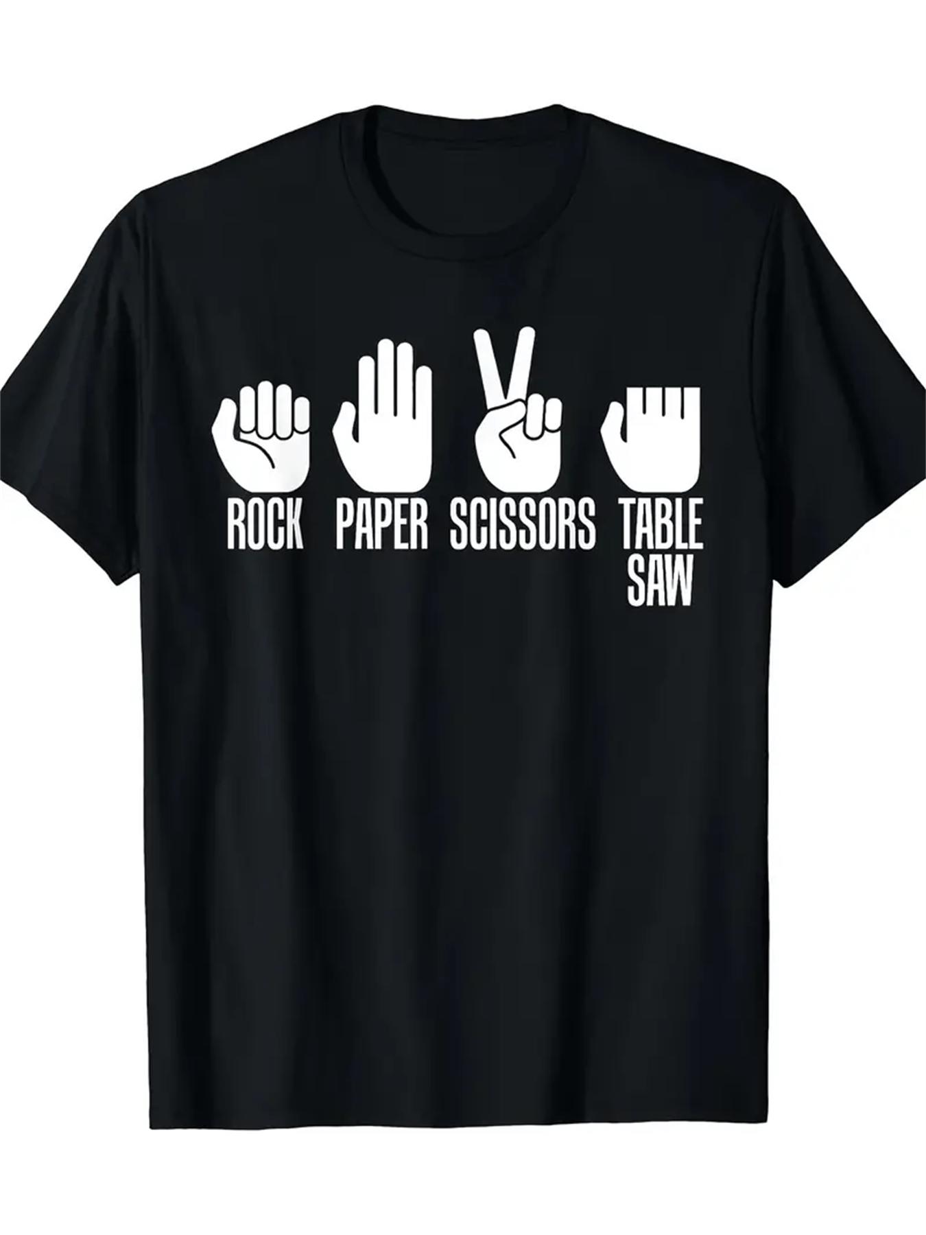 ROCK PAPER SCISSORS TABLESAW Print Mens Stylish Graphic Print TShirt  Comfortable Casual Wear with Eyecatching Designs S