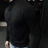 American Seamless Jacquard Zip-Up Fitness Base Layer Quick-Dry Slim Fit Long Sleeve T-Shirt