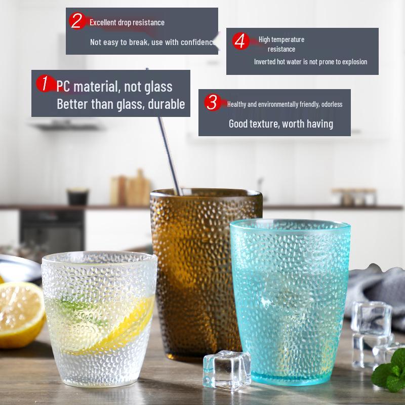 Colored Acrylic Water Cup: Transparent, Heat-Resistant, Drop-Resistant—Perfect for Mouthwash, Juice, Tea, or Beer.